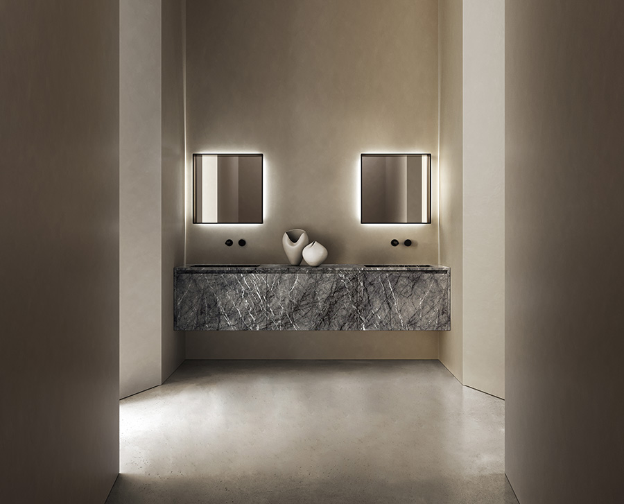 Progress: PIANA STONE ist die Weiterentwicklung der ikonischen Piana-Kollektion. Ein Projekt, das seit seiner Entstehung das Konzept des Badezimmerdesigns durch ein modulares System neu definiert hat, das den Produktionsprozess vereinfacht und gleichzeitig die Gestaltungsmöglichkeiten vervielfacht. Design: Nevio Tellatin www.antoniolupi.it Foto: © antoniolupi design Spa