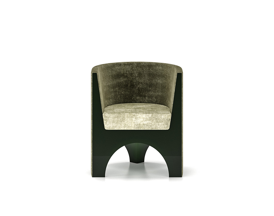 Von Leichtigkeit und Dynamik: Der Volta Armchair von Fratelli Boffi (Design: Storagemilano) ist in zwei Ausführungen erhältlich – entweder vollständig aus Ahornholz oder gepolstert und komplett mit Samt bezogen. www.fratelliboffi.it Foto: © Fratelli Boffi