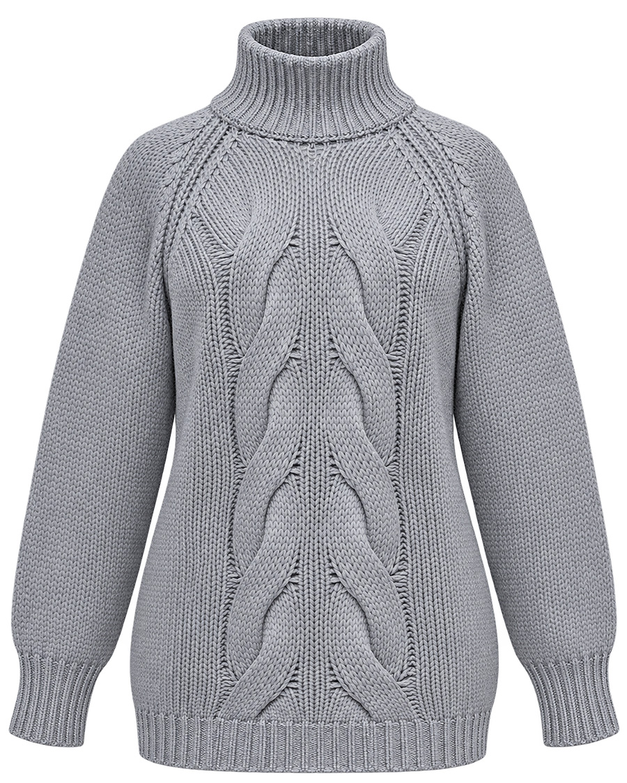 Cashmere-Strick | Dieser zeitlose Strickpullover mit Rollkragen aus dem Cashmere House Kitzbühel überzeugt mit liebevollen Details, insbesondere dem Muster in Flecht-Optik vorne. www.cashmere-house.at Foto: © Cashmere House Kitzbühel